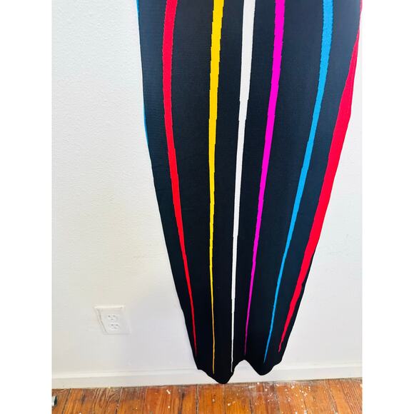 VICTOR GLEMAUD Rainbow Striped Mock Neck Sleeveless Sheath Dress Size XS - Picture 6 of 16
